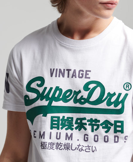 Organic Cotton Vintage Logo T-Shirt - White - Superdry Singapore