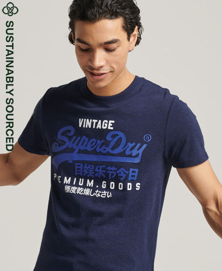 Organic Cotton Vintage Logo T-Shirt - Dark Blue - Superdry Singapore