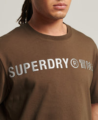 Core Logo Linear Loose T-Shirt-Brown - Superdry Singapore