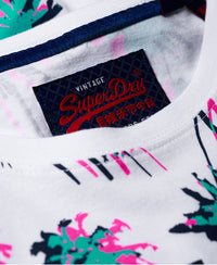 Vintage Logo All Over Print Mid T-Shirt - White - Superdry Singapore