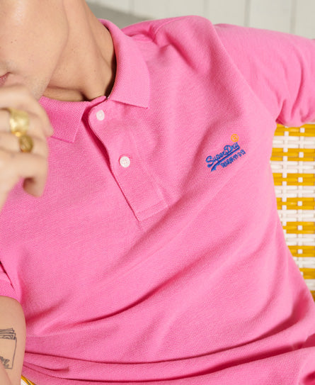 Classic Pique Short Sleeve Polo Shirt - Pink - Superdry Singapore