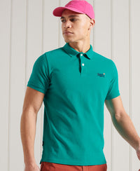 Classic Pique Short Sleeve Polo Shirt - Turquoise - Superdry Singapore