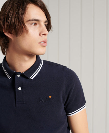 Classic Poolside Pique Polo - Navy - Superdry Singapore