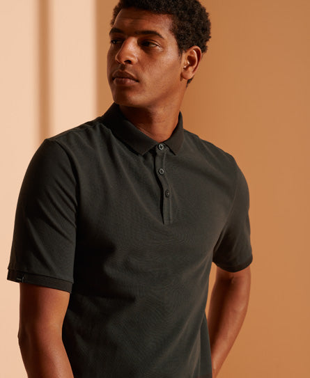 Refined Pique Polo Shirt-Black - Superdry Singapore