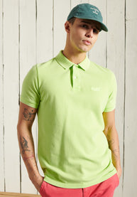 Organic Cotton Vintage Destroyed Polo Shirt - Green - Superdry Singapore