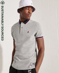 Organic Cotton Sportstyle Twin Tipped Polo Shirt - Grey - Superdry Singapore