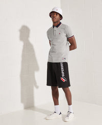 Organic Cotton Sportstyle Twin Tipped Polo Shirt - Grey - Superdry Singapore
