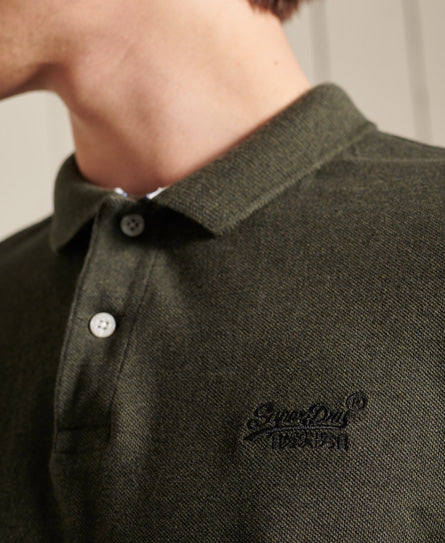 Organic Cotton Classic Pique Polo Shirt - Khaki - Superdry Singapore