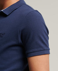Organic Cotton Classic Pique Polo Shirt - Navy - Superdry Singapore