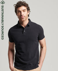 Studios Organic Cotton Jersey Polo Shirt-Black - Superdry Singapore
