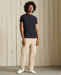 Organic Cotton Short Sleeve Tipped Polo Shirt - Navy - Superdry Singapore