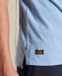 Organic Cotton Superstate Short Sleeve Polo Shirt-Light Blue - Superdry Singapore