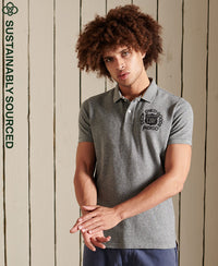 Organic Cotton Superstate Short Sleeve Polo Shirt-Dark Grey - Superdry Singapore