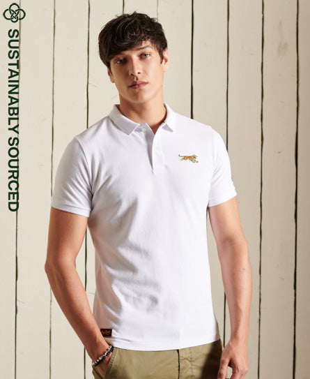 Organic Cotton Chinese New Year Polo Shirt - White - Superdry Singapore