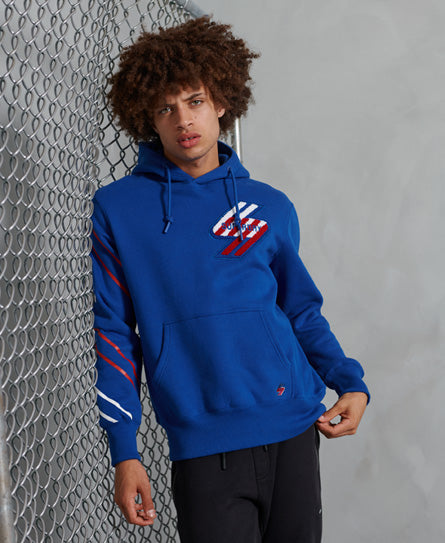 Sportstyle Graphic Hoodie-Blue - Superdry Singapore