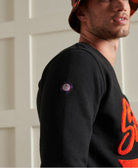 Limited Edition College Chenille Sweatshirt - Black - Superdry Singapore