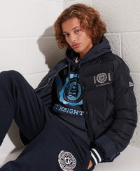 College Graphic Hoodie-Blue - Superdry Singapore