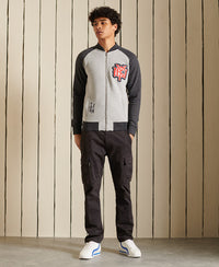 Crossing Lines Jersey Bomber Jacket-Grey - Superdry Singapore