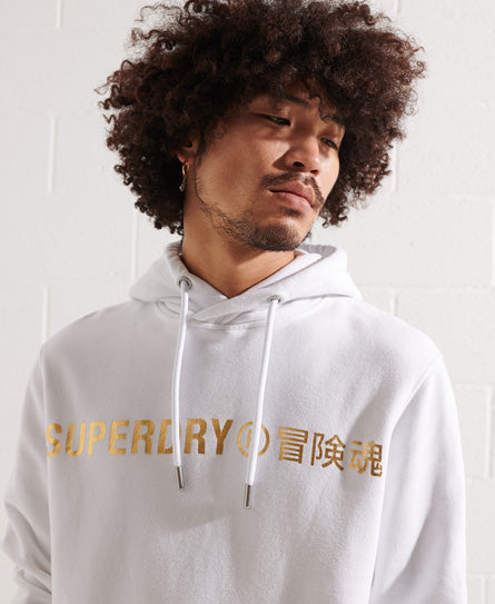 Independent Foil Hoodie-White - Superdry Singapore