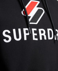 Code Logo Applique Hoodie-Black - Superdry Singapore