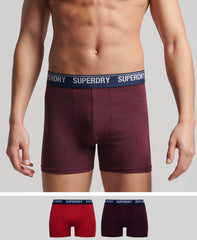 Boxer Multi Double Pack - Burgundy/Red