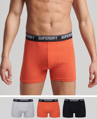 Boxer Multi Triple Pack - Black/Orange/Grey - Superdry Singapore