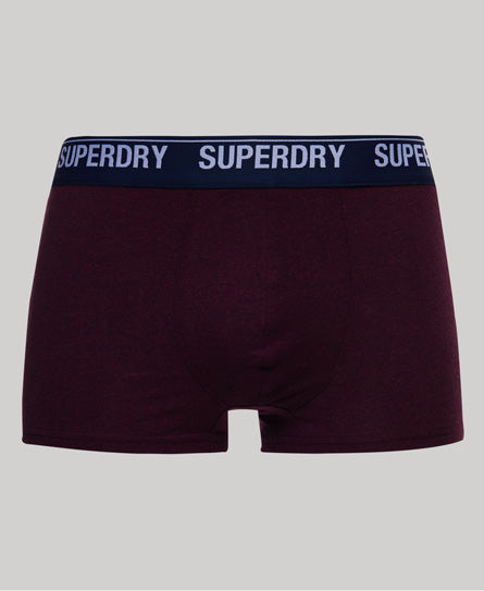 Organic Cotton Trunk Multi Double Pack - Red - Superdry Singapore