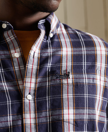 Classic London Bd Shirt-Heritage Navy Check - Superdry Singapore