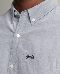 Organic Cotton Vintage Oxford Short Sleeve Shirt - Navy - Superdry Singapore