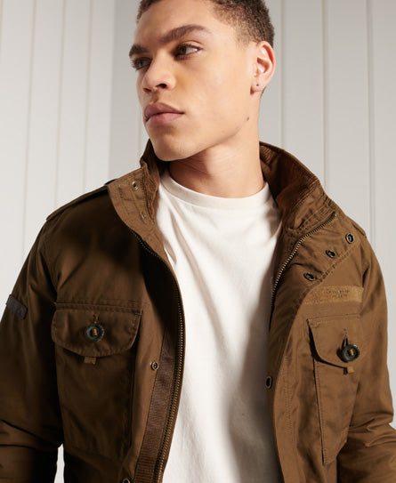 Waxed Field Jacket - Brown - Superdry Singapore