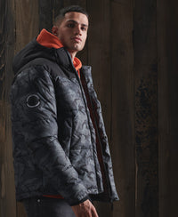 Quilted Everest Jacket - Grey Camo - Superdry Singapore