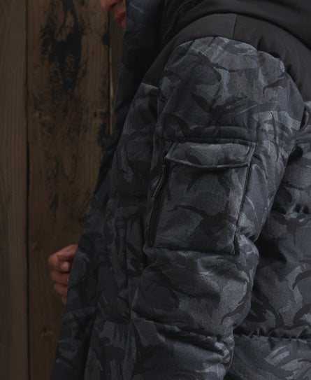 Quilted Everest Jacket - Grey Camo - Superdry Singapore