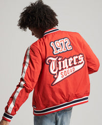 Luxe Collegiate Bomber Jacket - Red - Superdry Singapore