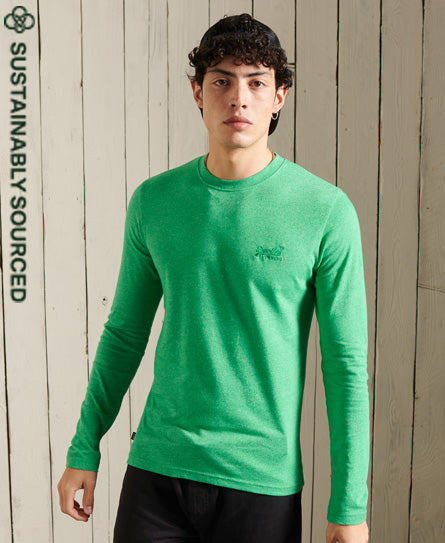 Organic Cotton Orange Label Embroidered Top - Green - Superdry Singapore