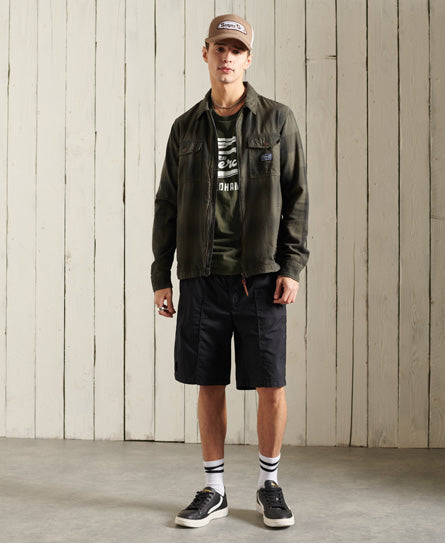 Military Long Sleeved Graphic Top - Green - Superdry Singapore