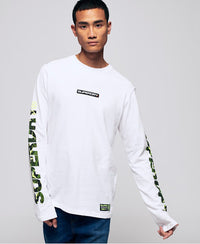 Trophy Camo Long Sleeve T-Shirt - White - Superdry Singapore