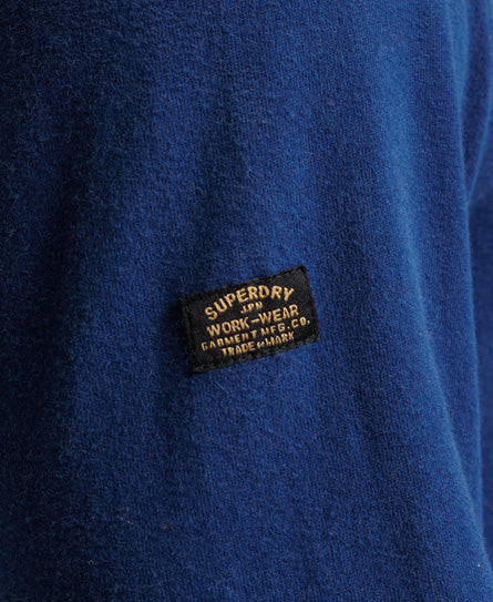 Vintage Logo Embossed Long Sleeve Top - Mid Blue - Superdry Singapore