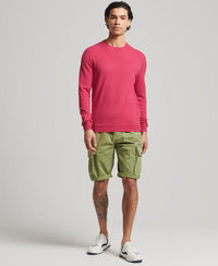 Organic Cotton Cashmere Crew Jumper - Hike Red - Superdry Singapore