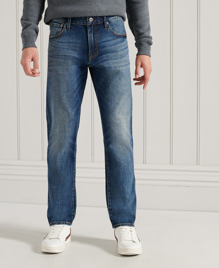 Tailored Straight Jeans - Blue - Superdry Singapore