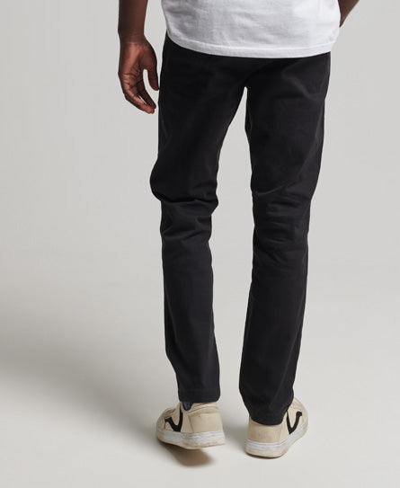 Officers Slim Chino Trousers - Black - Superdry Singapore