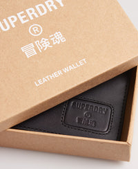 Nyc Bifold Leather Wallet - Black - Superdry Singapore