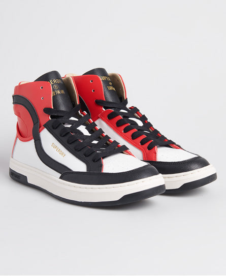 Vegan Basket Lux Trainers - Red - Superdry Singapore
