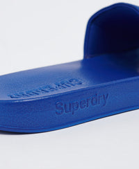 High Build Logo Pool Sliders - Blue - Superdry Singapore