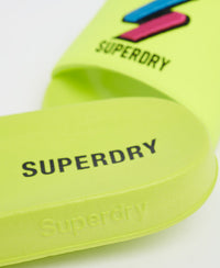 Men Patch Pool Sliders - Green - Superdry Singapore