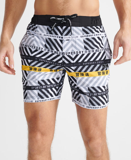 21 All Over Print Boardshorts - White - Superdry Singapore