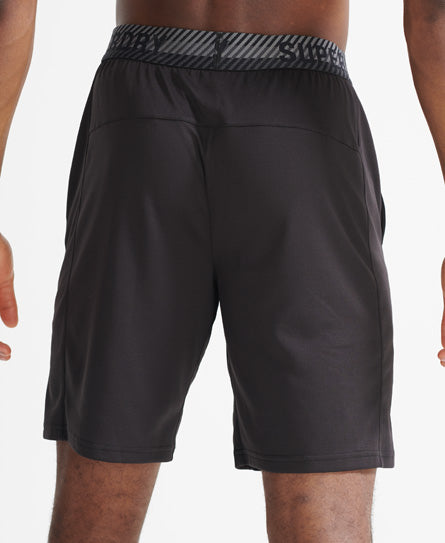 Train Relaxed Shorts - Black - Superdry Singapore