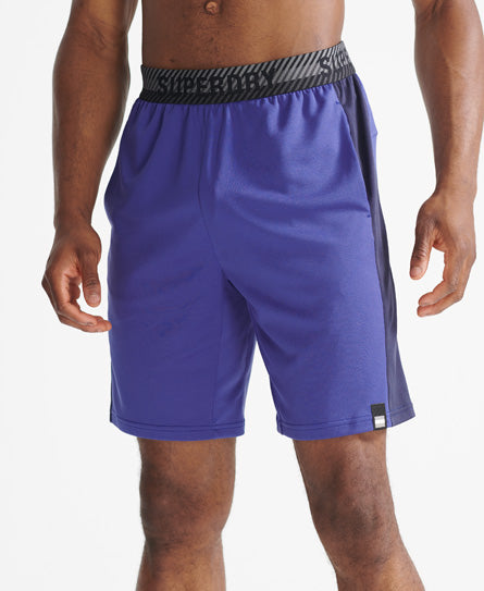 Train Relaxed Shorts - Blue - Superdry Singapore