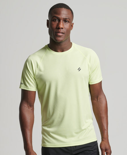 Train Active Short Sleeve T-Shirt - Lime Yellow - Superdry Singapore