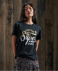 Copper Label T-Shirt - Black - Superdry Singapore