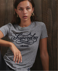 Re-Worked Classics Applique T-Shirt - Light Grey - Superdry Singapore